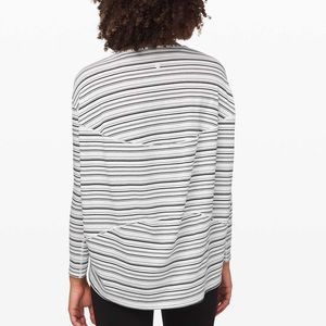 Lululemon back in action long sleeve striped top